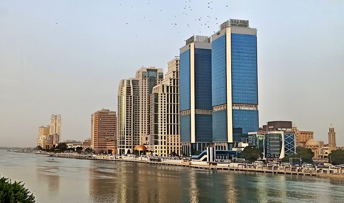 Cairo skyline seen from above the city